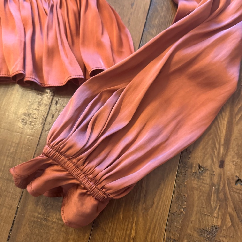 LULUS Satin Ruched Top - Picture 6 of 7